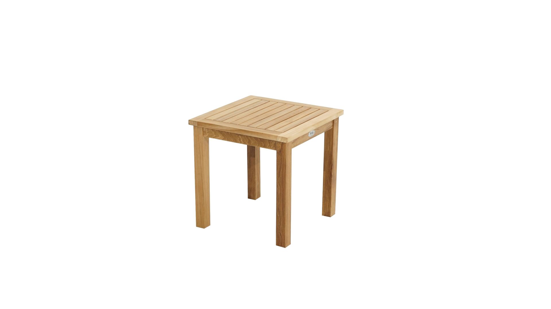 Gartentisch Ploß aus Holz in Holzfarben Ploß® Beistelltisch Tennessee als Gartenmöbel Teakholz – ca. 50 x 50 cm
