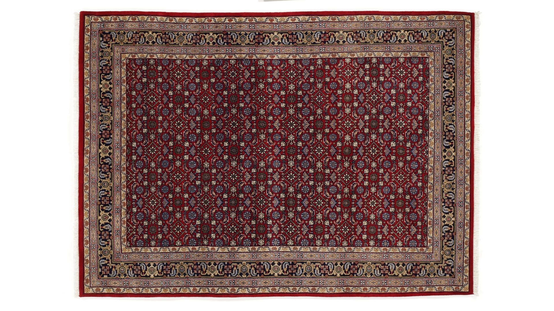 Orientteppich Oci aus Naturfaser in Rot Orientteppich Himla Herati für Ihre Wohnaccessoires rote & blaue Schurwolle – ca. 250 x 350 cm
