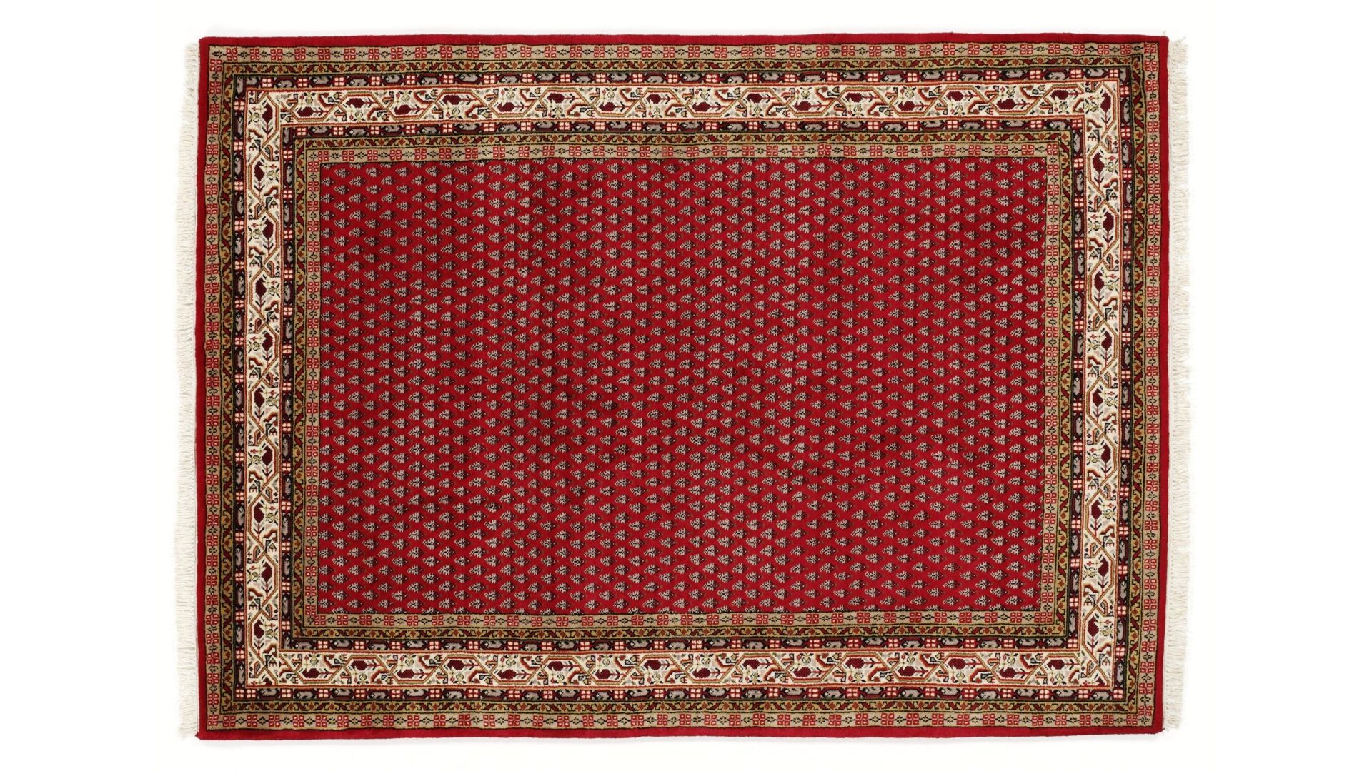 Orientteppich Oci aus Naturfaser in Rot Orientteppich Sakki Mir für Ihre Wohnaccessoires rote & blaue Schurwolle – ca. 120 x 180 cm