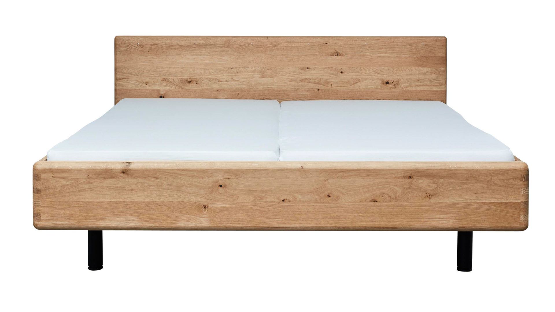 Doppelbett Interliving aus Holz in Holzfarben Interliving Schlafzimmer Serie 1015 – Bettgestell 1160 Wildeiche – Liegefläche ca. 160 x 200 cm