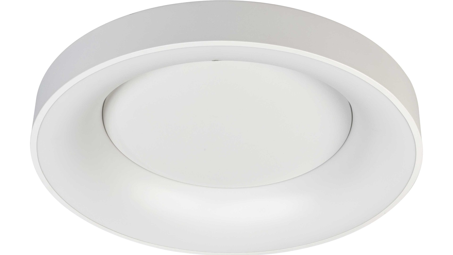 Deckenleuchte Wofi aus Kunststoff in Weiß LED-Deckenleuchte Cameron weißes Metall & weißer Kunststoff – Durchmesser ca. 58 cm