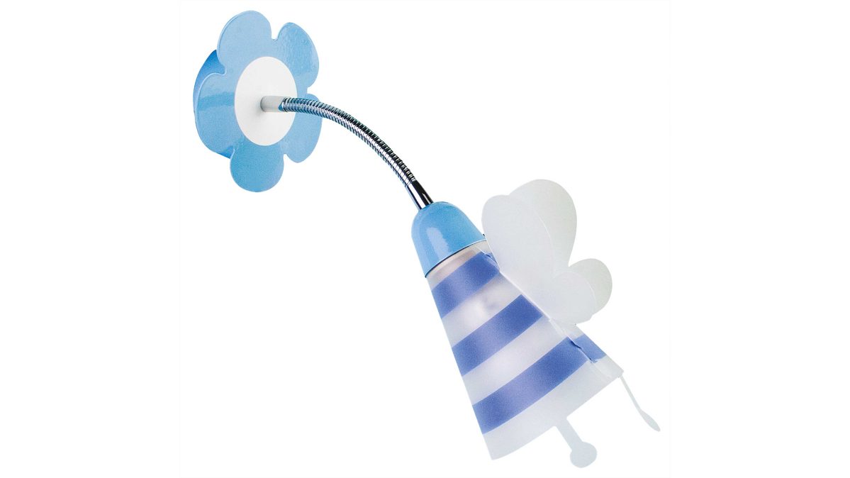 Kinderleuchte Näve aus Kunststoff in Blau näve Kinderzimmer-Wandleuchte Blume Blau & Weiß - Länge ca. 38 cm