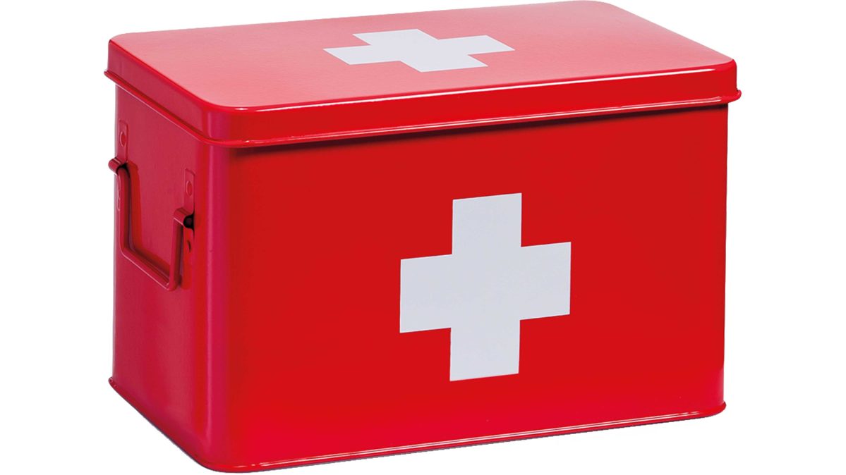 Ordnungsbox Zeller present aus Metall in Rot Medizinbox & Hausapotheke rotes Metall - ca. 32 x 20 cm