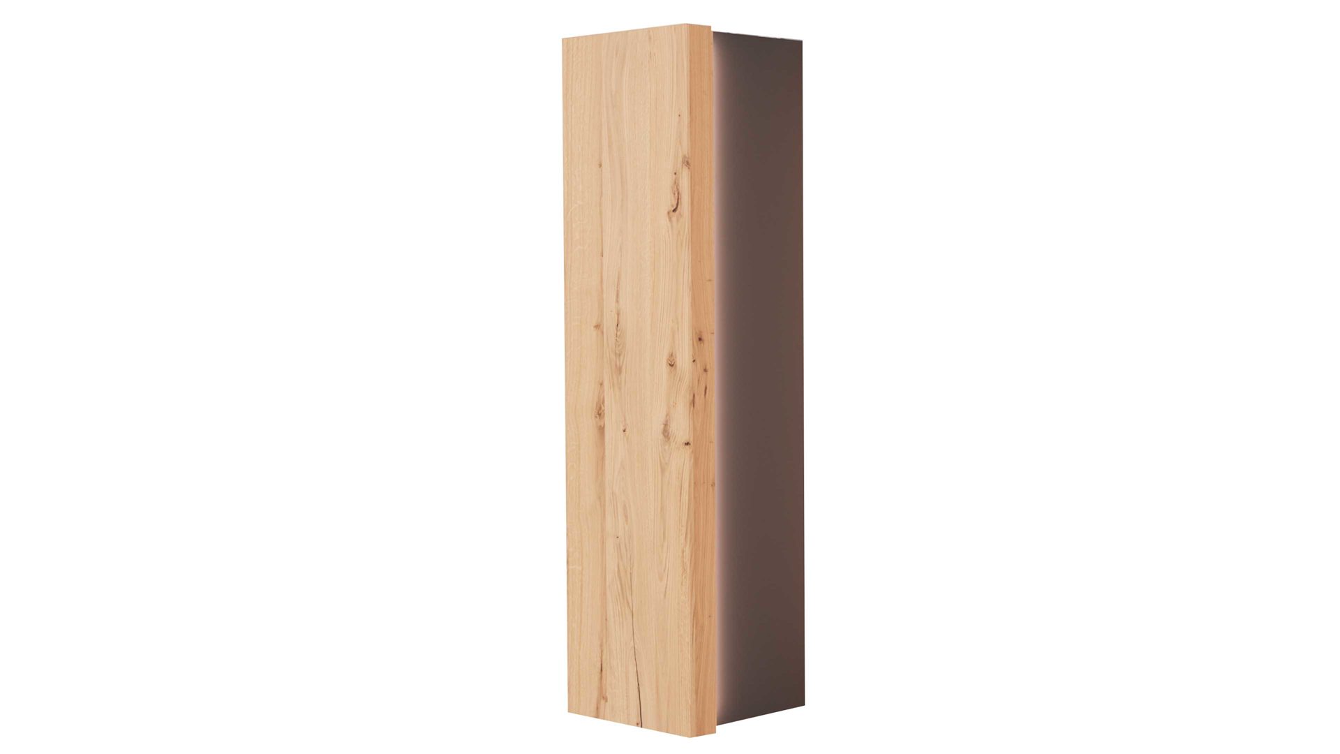Hängeschrank Interliving aus Holz in Schwarz Interliving Wohnzimmer Serie 2103 – Hängeelement 560741 Schiefer Schwarz & Asteiche - eine linke Tür, Höhe ca. 151 cm