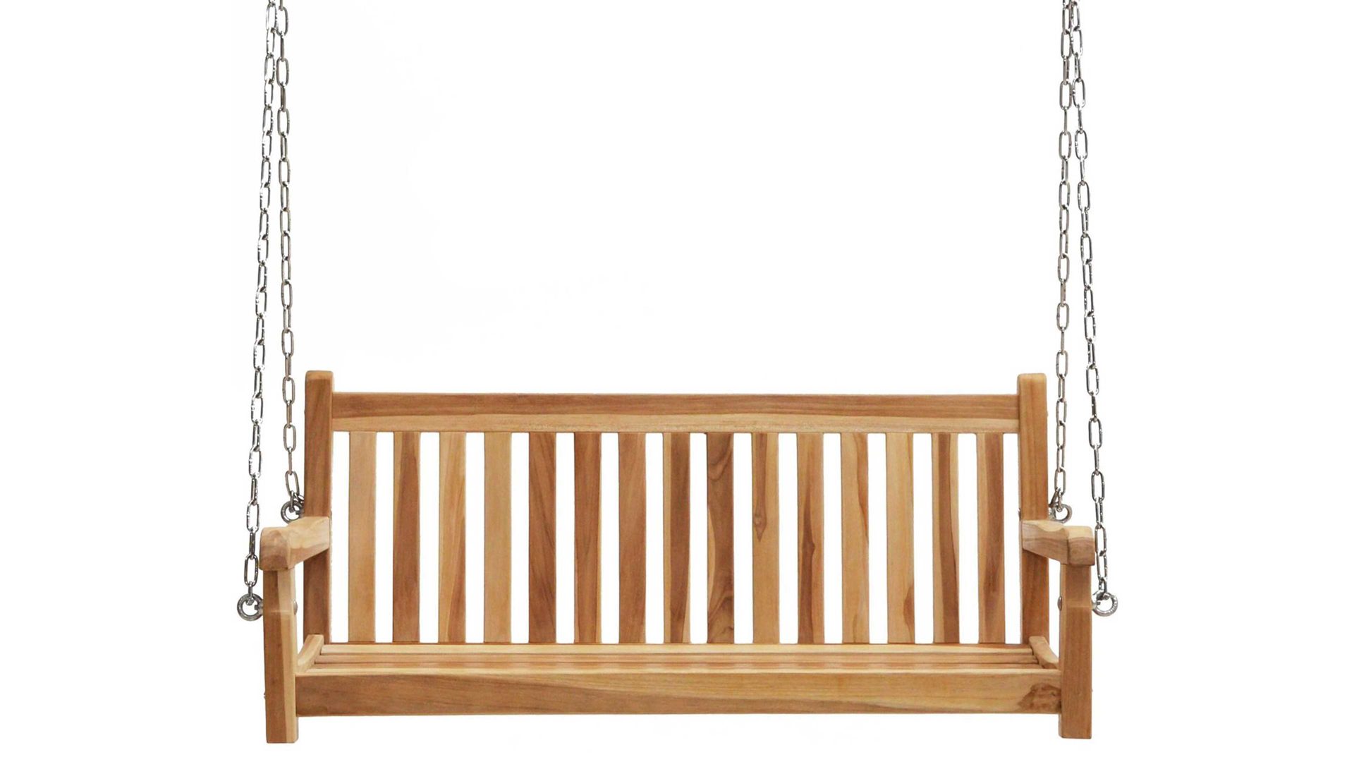 Gartenbank Ploß aus Holz in Holzfarben Ploß® Schaukelbank Virginia als Gartenmöbel honigfarbenes Teakholz – Länge ca. 130 cm