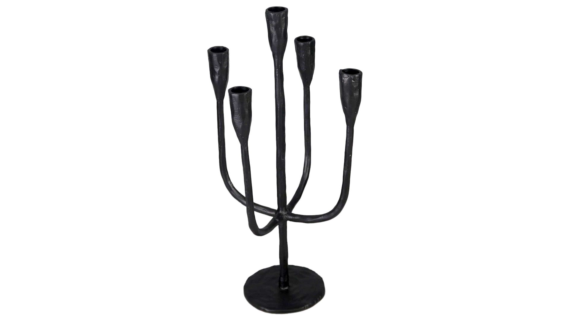 Kerzenständer Gasper aus Metall in Schwarz Kerzenhalter Urbano schwarzes Aluminium - Höhe ca. 43 cm