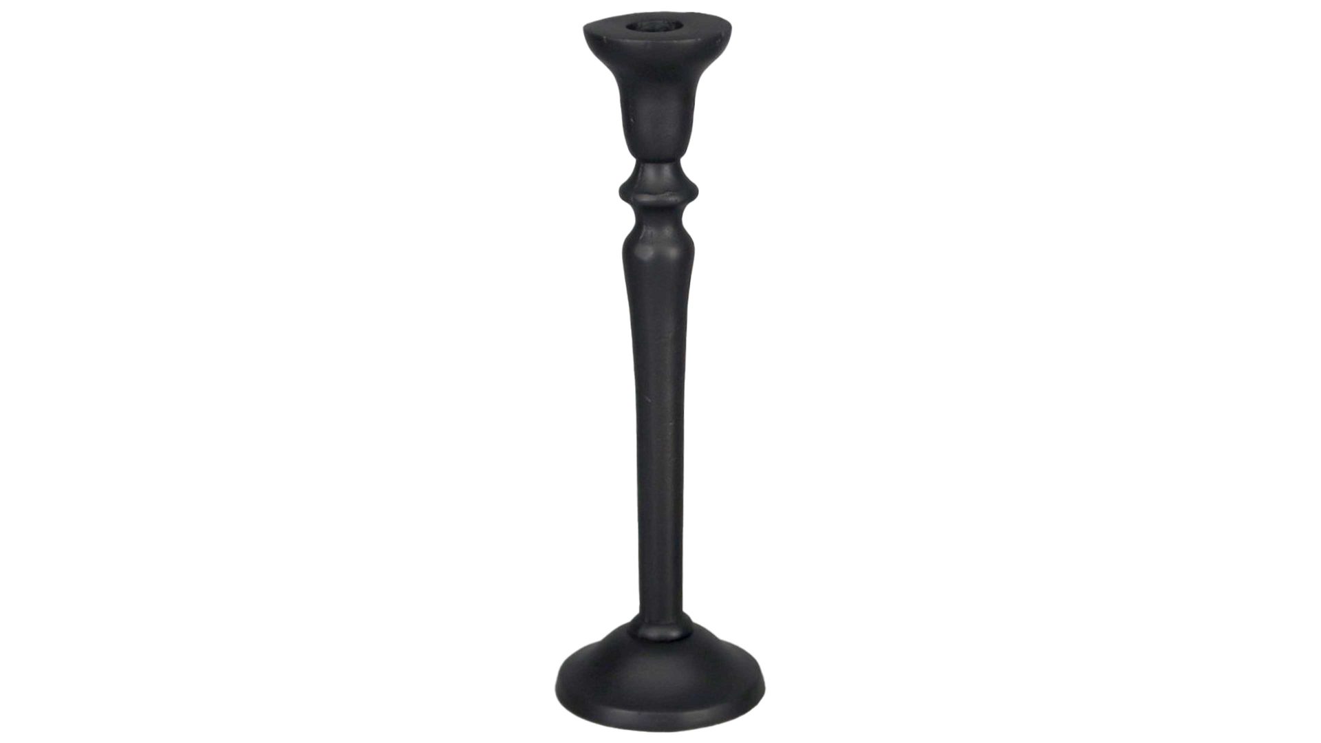 Kerzenständer Gasper aus Metall in Schwarz Kerzenhalter Uwe schwarzes Aluminium - Höhe ca. 28 cm