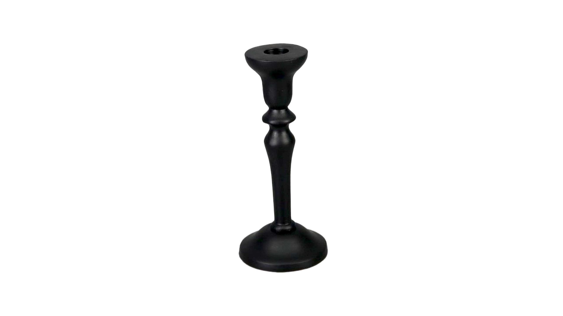 Kerzenständer Gasper aus Metall in Schwarz Kerzenhalter Uwe schwarzes Aluminium - Höhe ca. 20 cm