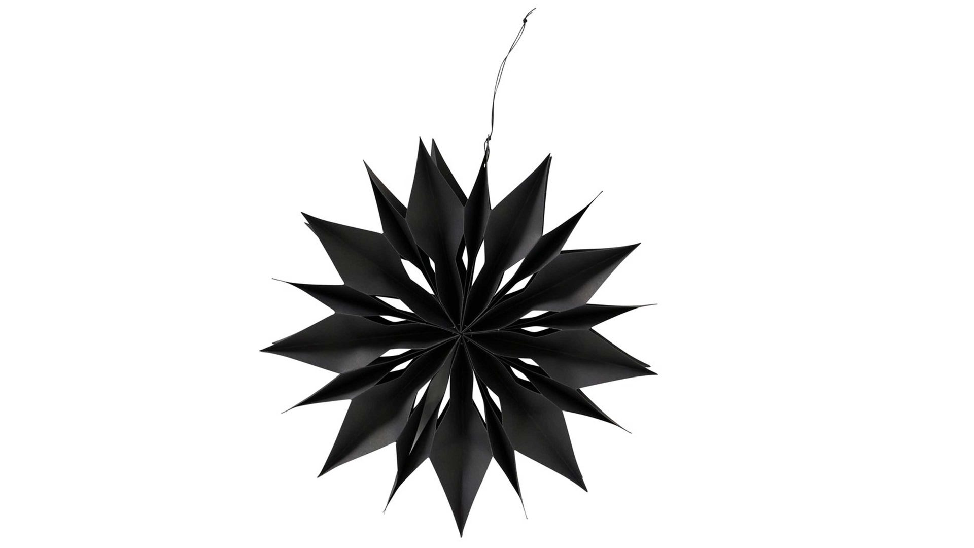 Weihnachtsdekoration Boltze aus Karton / Papier / Pappe in Schwarz Stern-Dekoanhänger Kassia III Schwarz - Durchmesser ca. 40 cm