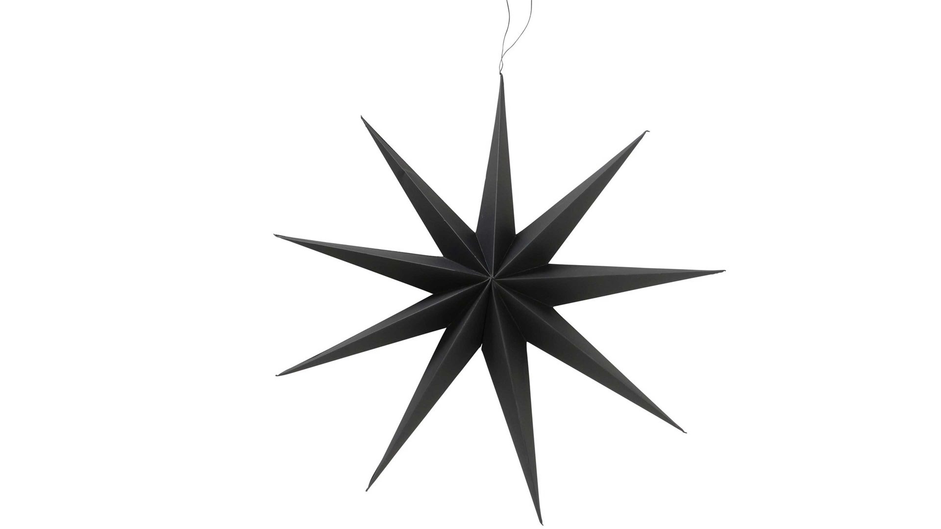 Weihnachtsdekoration Boltze aus Karton / Papier / Pappe in Schwarz Stern-Dekoanhänger Kalena schwarzes Papier - Durchmesser ca. 60 cm