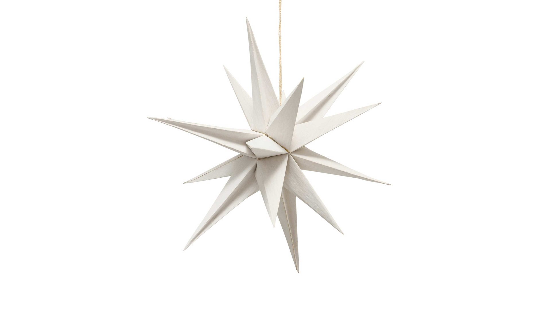 Weihnachtsdekoration Boltze aus Karton / Papier / Pappe in Weiß Stern-Dekoanhänger Kalena weißes Papier - Durchmesser ca. 40 cm