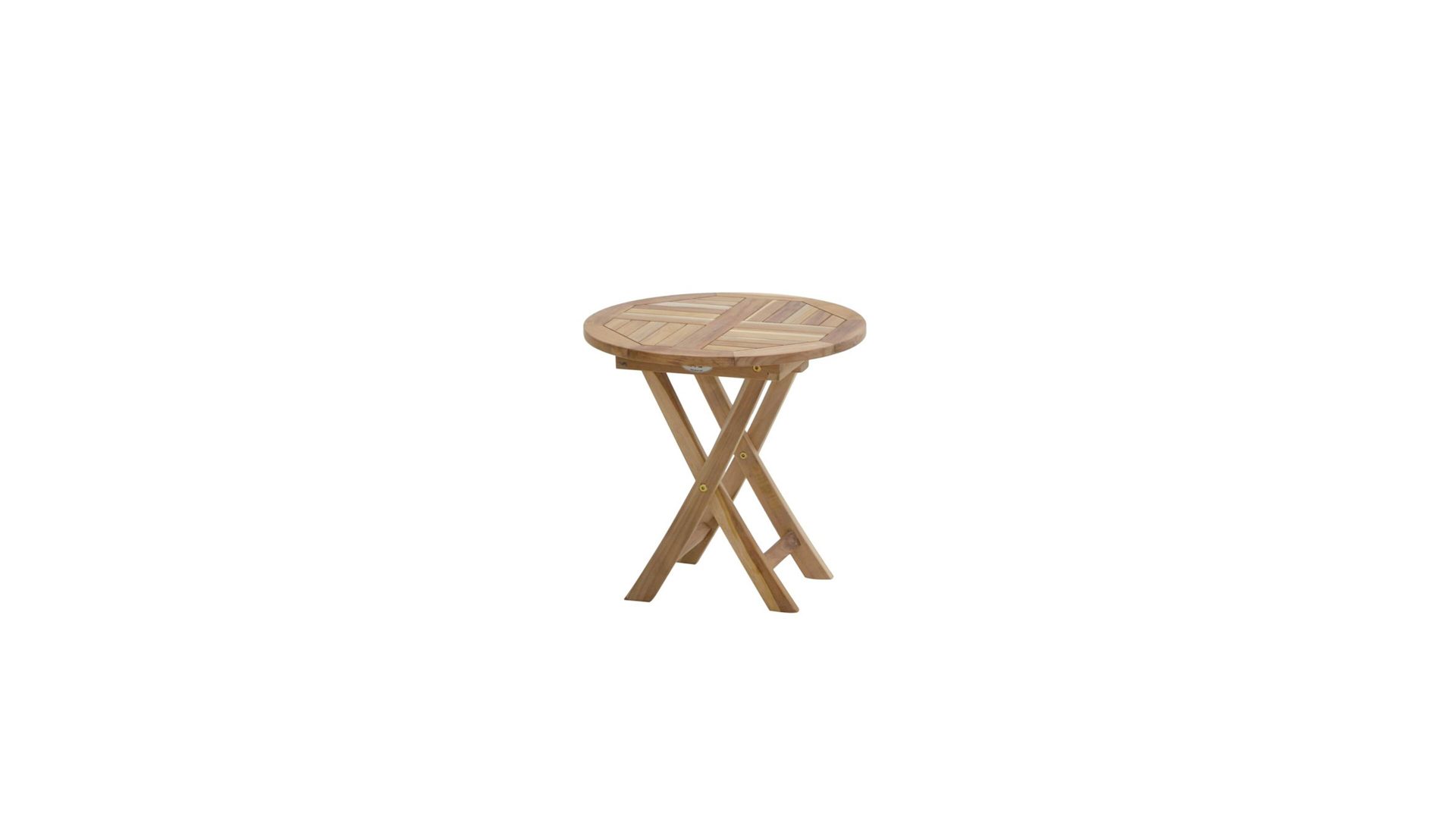 Gartentisch Ploß aus Holz in Holzfarben Ploß® Beistelltisch Tennessee ECO - Gartentisch Eco-Teakholz - Durchmesser ca. 50 cm