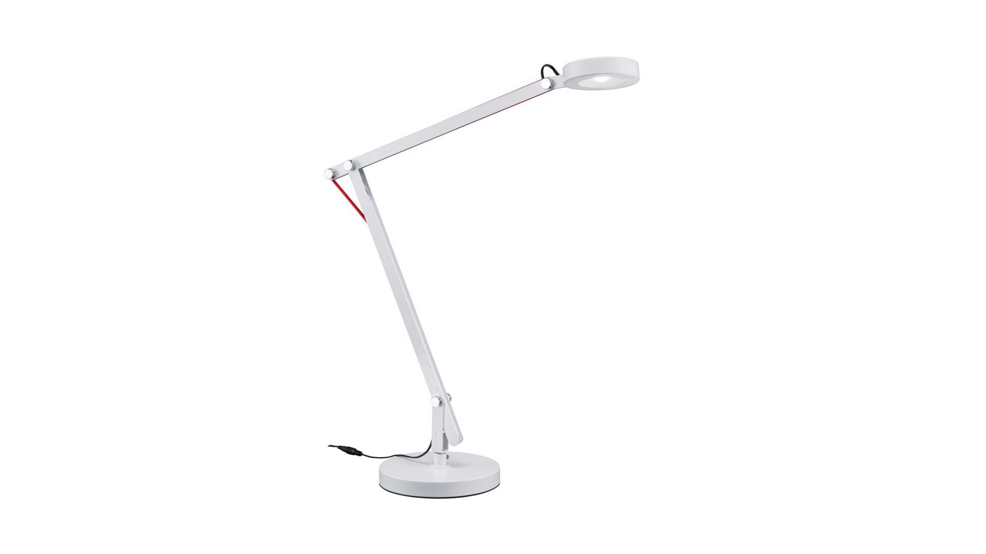 Schreibtischleuchte Trio leuchten aus Metall in Weiß LED-Tischleuchte Amsterdam bzw. LED-Tischlampe weißer Sockel, Arm & Lampenschirm